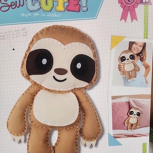 DIY Sew Cute Kids Sloth Felt Animal Intermediate Sewing Kit