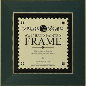 Mill Hill 6 x 6 Hand Painted Wooden Frame Matte Green