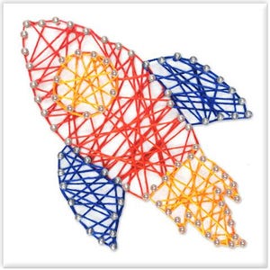 DIY Krafty Kids Rocket Ship Space String Art Kit Kids Beginner Craft
