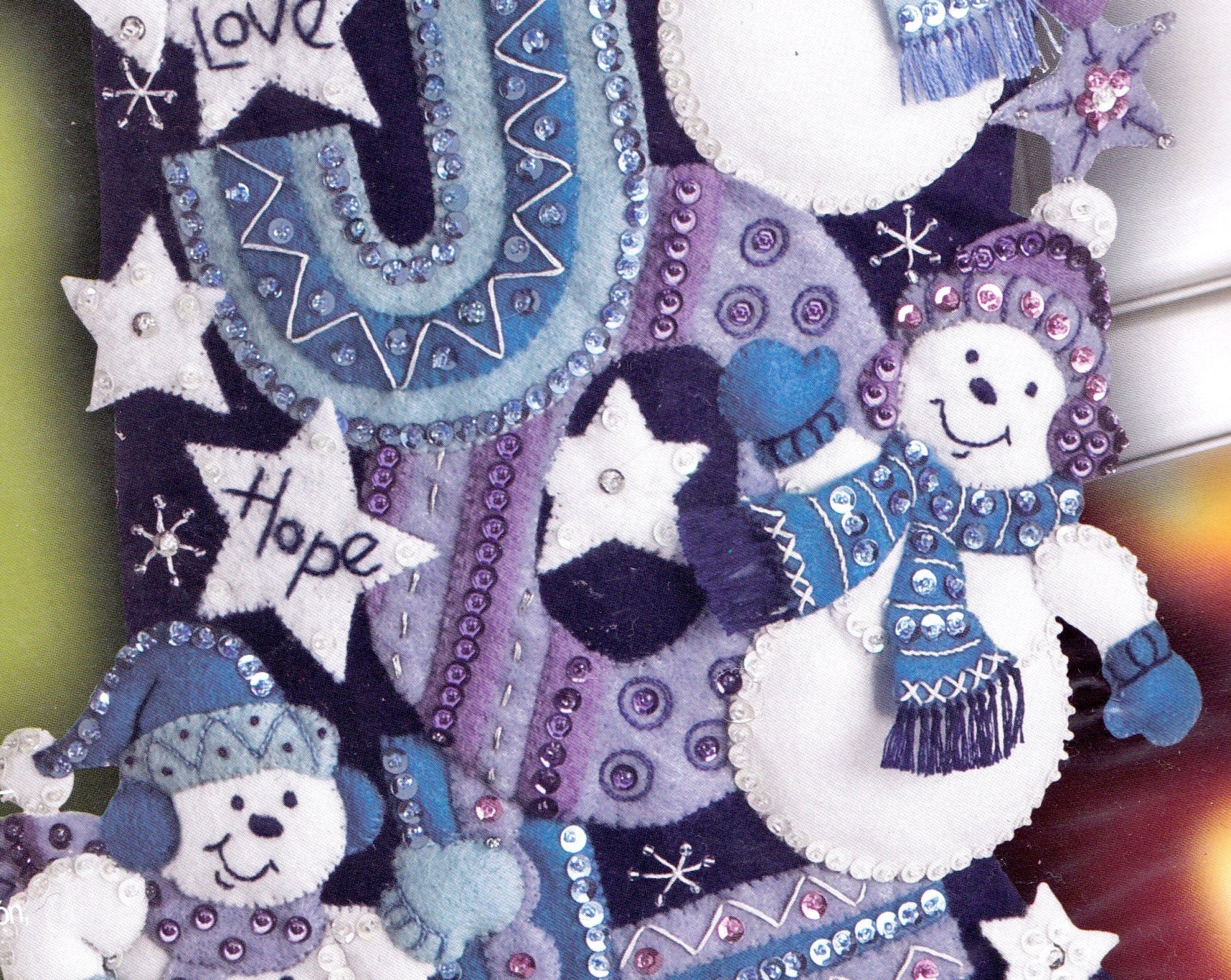 Kit Bucilla Pupazzo Di Neve Feltro - Applique Per Calza Natale 45,7 Cm