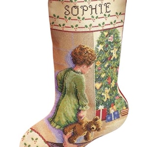 DIY Janlynn Christmas Morning Child Counted Cross Stitch Stocking Kit