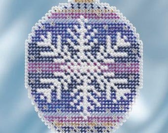 DIY Mill Hill Royal Snowflake Christmas Bulb Bead Cross Stitch Ornament Kit