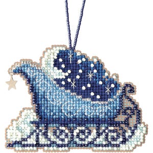 DIY Mill Hill Celestial Sleigh Christmas Eve Bead Cross Stitch Ornament Kit