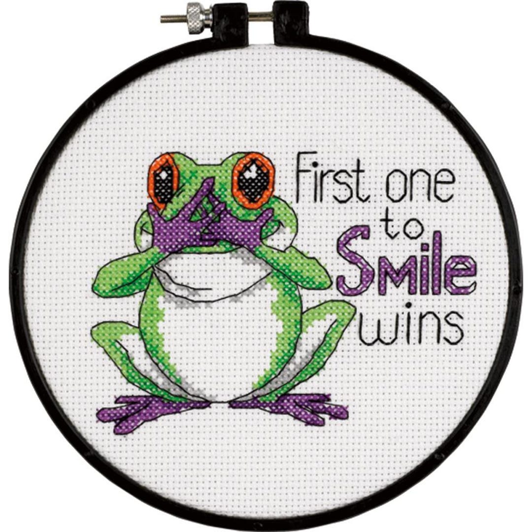 DIY Dimensions First One to Smile Frog Funny Counted Cross Stitch Kit ...