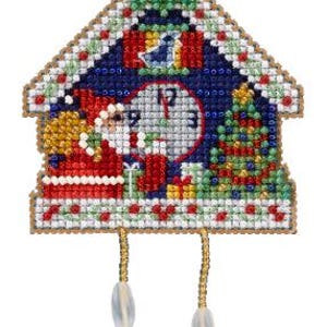 DIY Mill Hill Cuckoo Clock Christmas Bead Cross Stitch Magnet Ornament Kit