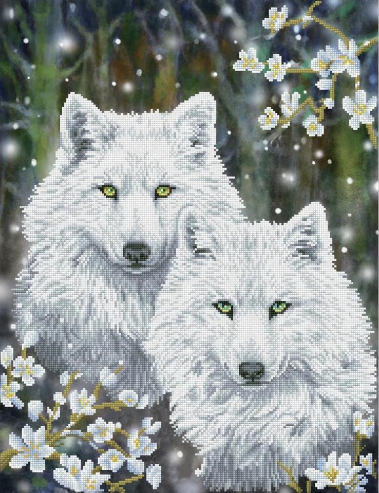 Diamond Painting Deutschland - Wolf, Glow In The Dark – Night Glow, Square  Stones, 50x65cm, 43 Colours, Full Image