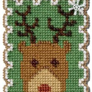 DIY Mill Hill Rudolph Kerstpakket met getelde kruissteekornament met kralen