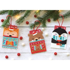 Dimensions DIY Kit en feutre pour porte-cartes cadeau décoration de Noël câlins