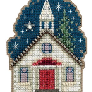 DIY Mill Hill Sunday Night Church Winter Bead Cross Stitch Magnet Ornament Kit