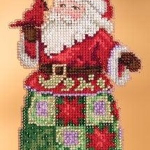 DIY Mill Hill Festival Friends Cardinal Santa Christmas Counted Cross Stitch Kit