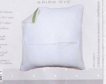 DIY Vervaco 16" kudde med dragkedja, färdigställande kit, vit färg