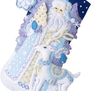 DIY Bucilla Winter Wonderland Kerstman vilten kousenset 89540E