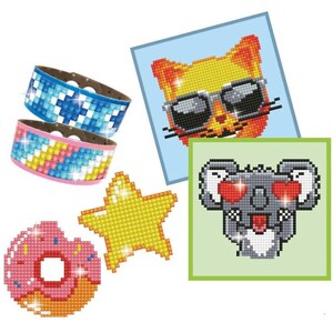 DIY Diamond Dotzies Green Bracelet Sticker Picture Facet Kids Craft Combo Kit