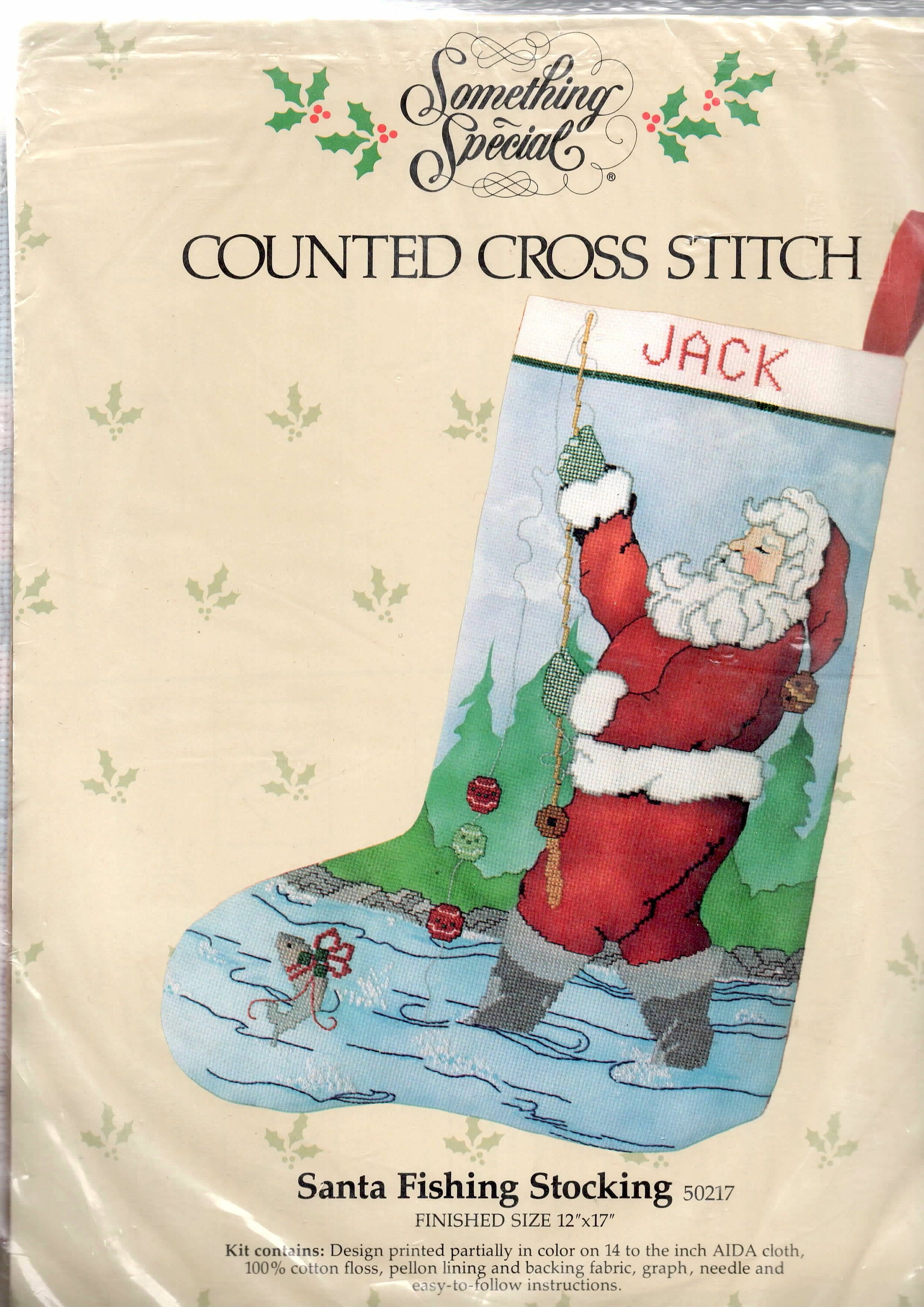 Diy Candamar Santa Fishing Christmas Counted Cross Stitch Etsy