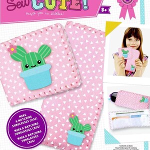 DIY Sew Cute Cactus Kinder Intermediate Filz Geldbörse & Sonnenbrille Nähset