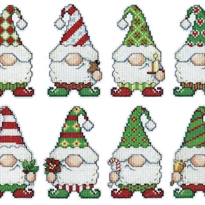 DIY Design Works Kabouters Elfen Kerstvakantie Plastic Canvas Ornament Kit 6880