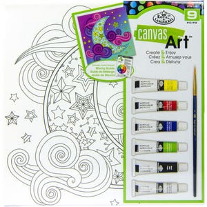 DIY Royal Langnickel Celestial Moon Stars Leinwandfarben Kit