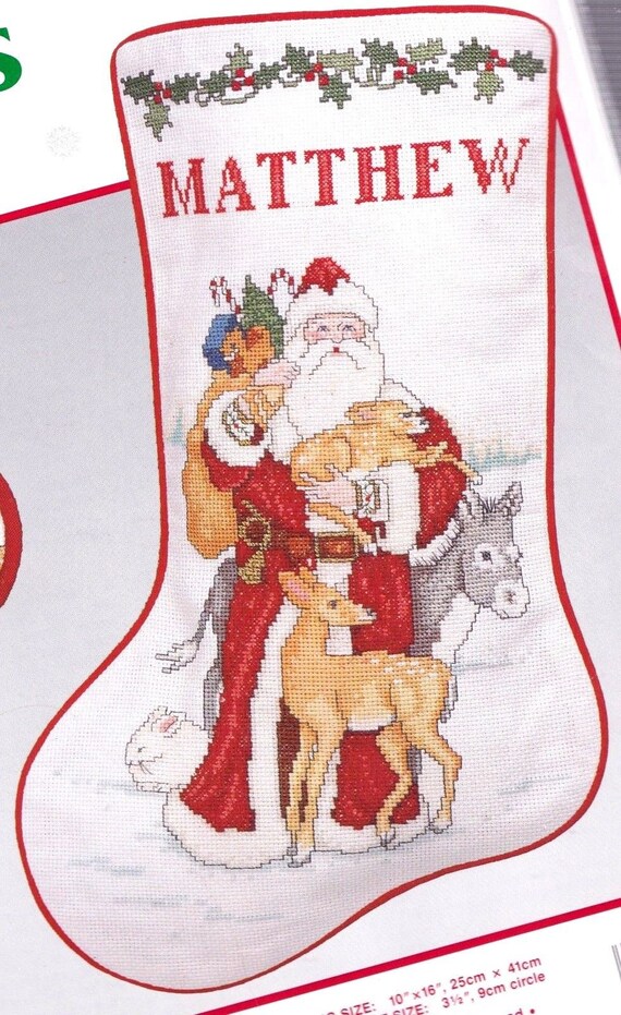 DIY Needle Treasures Father Christmas Donkey Cross Stitch Etsy