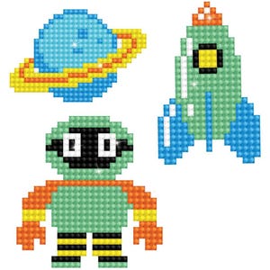 DIY Diamond Dotz Space Planet Robot Rocket Dotzies Sticker Facet Bead Craft Kit