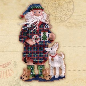 DIY Mill Hill Christmas Morning Santa Cookies Dog Bead Cross Stitch Ornament Kit