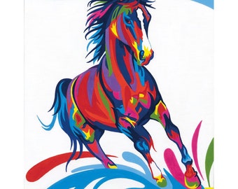 DIY Paint Works Colorful Horse Kids Paint by Number Craft Kit