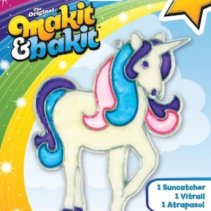 DIY Makit & Bakit Unicorn Horse Stained Glass Suncatcher Kit Kids Craft Project
