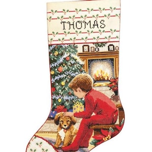 DIY Janlynn Waiting for Santa Christmas Counted Cross Stitch Stocking Kit