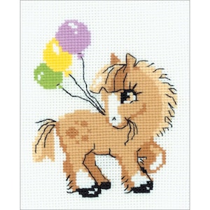 DIY Riolis Pony Crony Beginner Counted Cross Stitch Kit 6&quot; x 7&quot;
