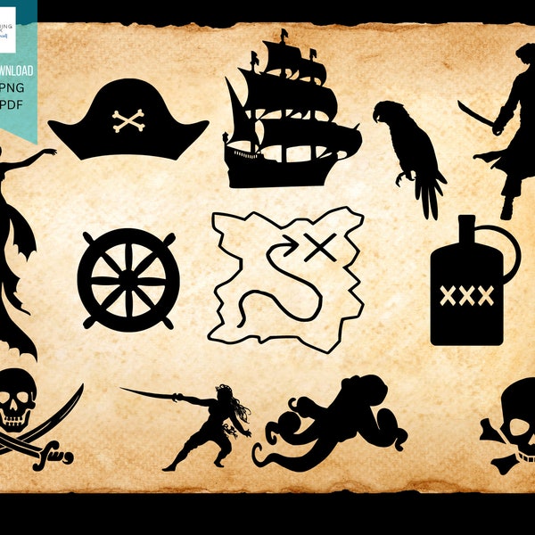 Pirate Bundle Digital Download, pirate shirt, Matching, Gift ideas, Party Decorations, Nerdy design BFF- Svg | Png | Pdf | |Jpg