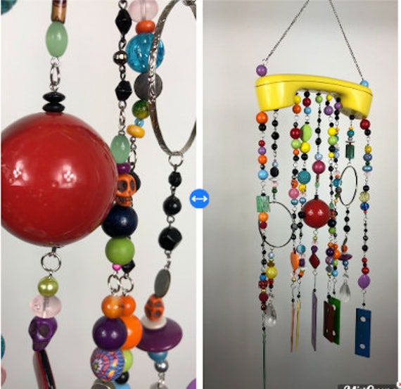 Wind chime Vintage Telephone Xylophone Recycled Mobile Etsy