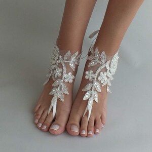 24 Foot Jewelry Lace Barefoot Sandal Sexy Sandals Wedding - Etsy