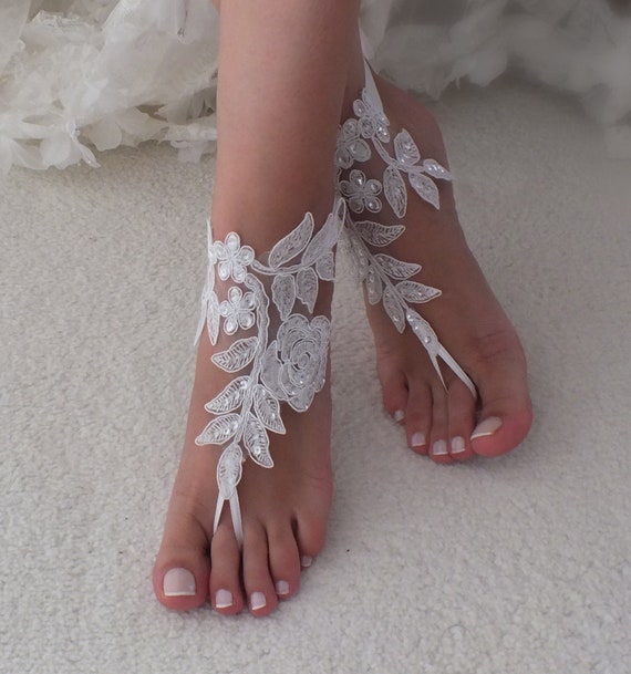 12 Color lace barefoot sandals wedding barefoot Flexible wrist | Etsy