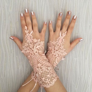 9 Colors Wedding Gloves, Bridal Gloves, Blush lace gloves, Handmade gloves, Goth bride glove bridal gloves lace gloves fingerless gloves,