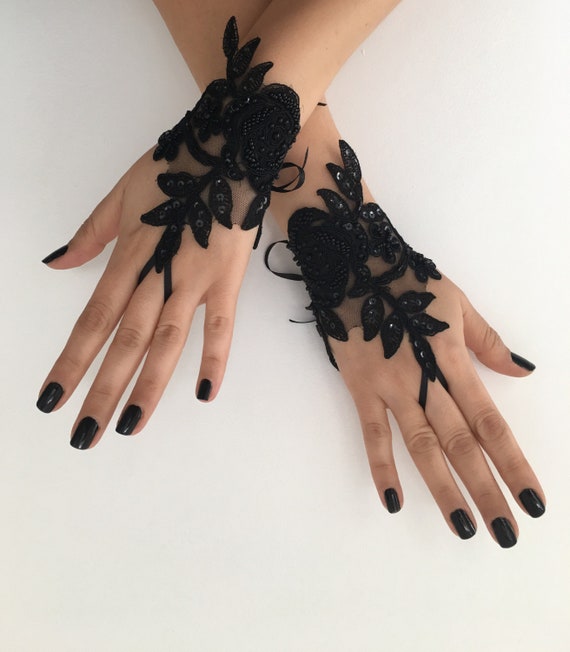 Mariage gants gants de mariee gants de dentelle noire des gants a la main gants de mariee gant Goth de mariee en dentelle gants gants Steampunk Etsy Canada