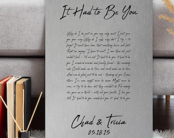 10th Anniversary Wall Decor, Tin Song Lyrics Print, Personalized Aluminum Gift