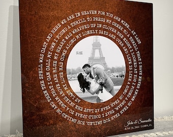 Custom Bronze Anniversary Photo Print, Song Lyrics Record Art