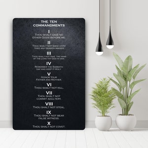 The Ten Commandments on Iron, Christian Wall Decor, 10 Commandments Sign, Exodus 20 Sign, Religious Wall Decorations, Scripture Wall Prints