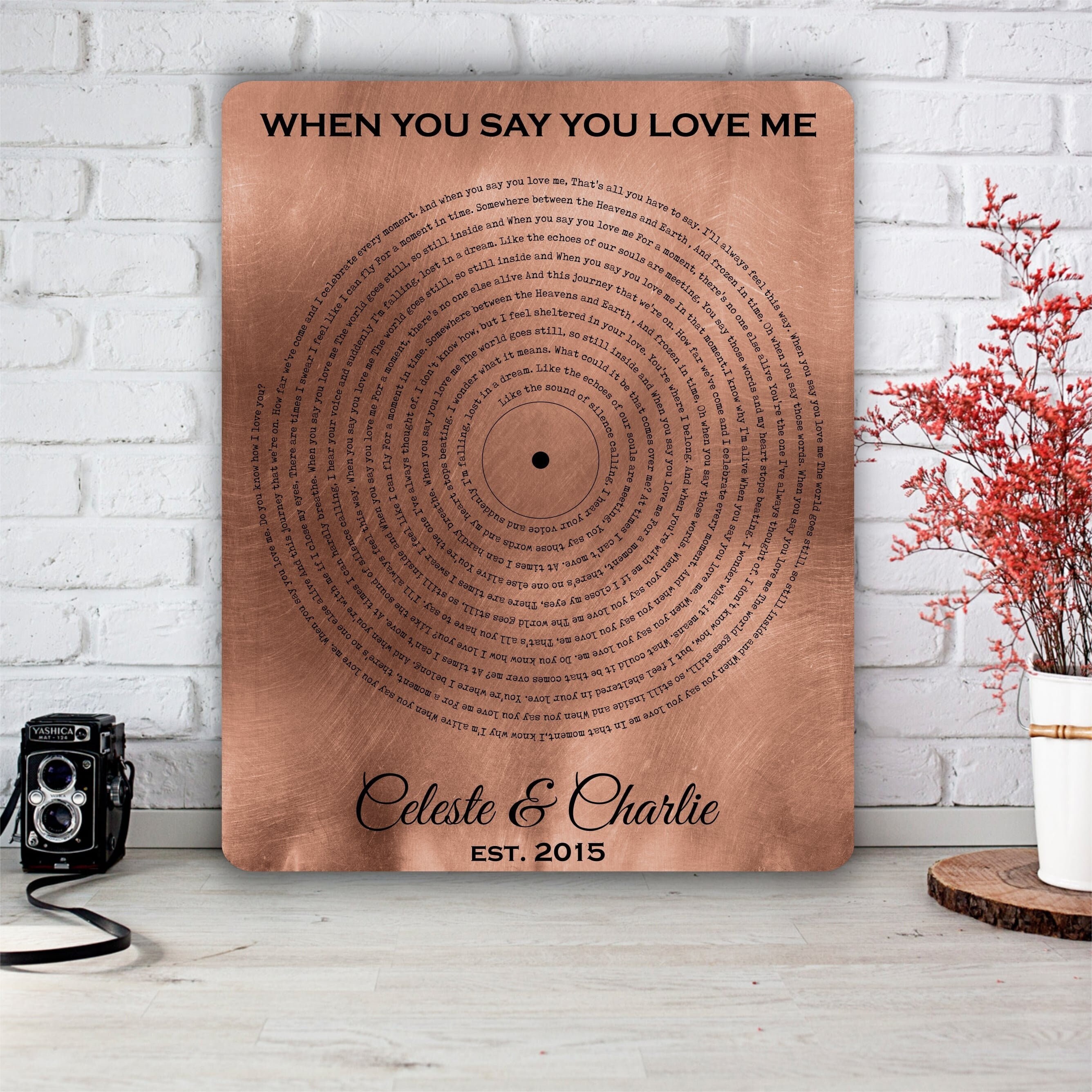 Vinyl Record Song Lyrics Print Personalized Song Lyrics On Etsy
