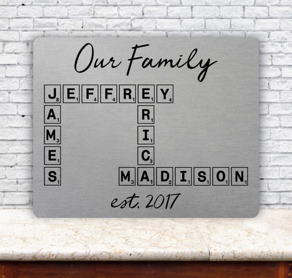 Tin Scrabble Gift Custom Tile Letters Family Name | Etsy