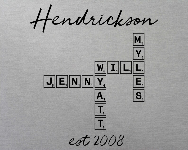 Tin Scrabble Gift Custom Tile Letters Family Name | Etsy