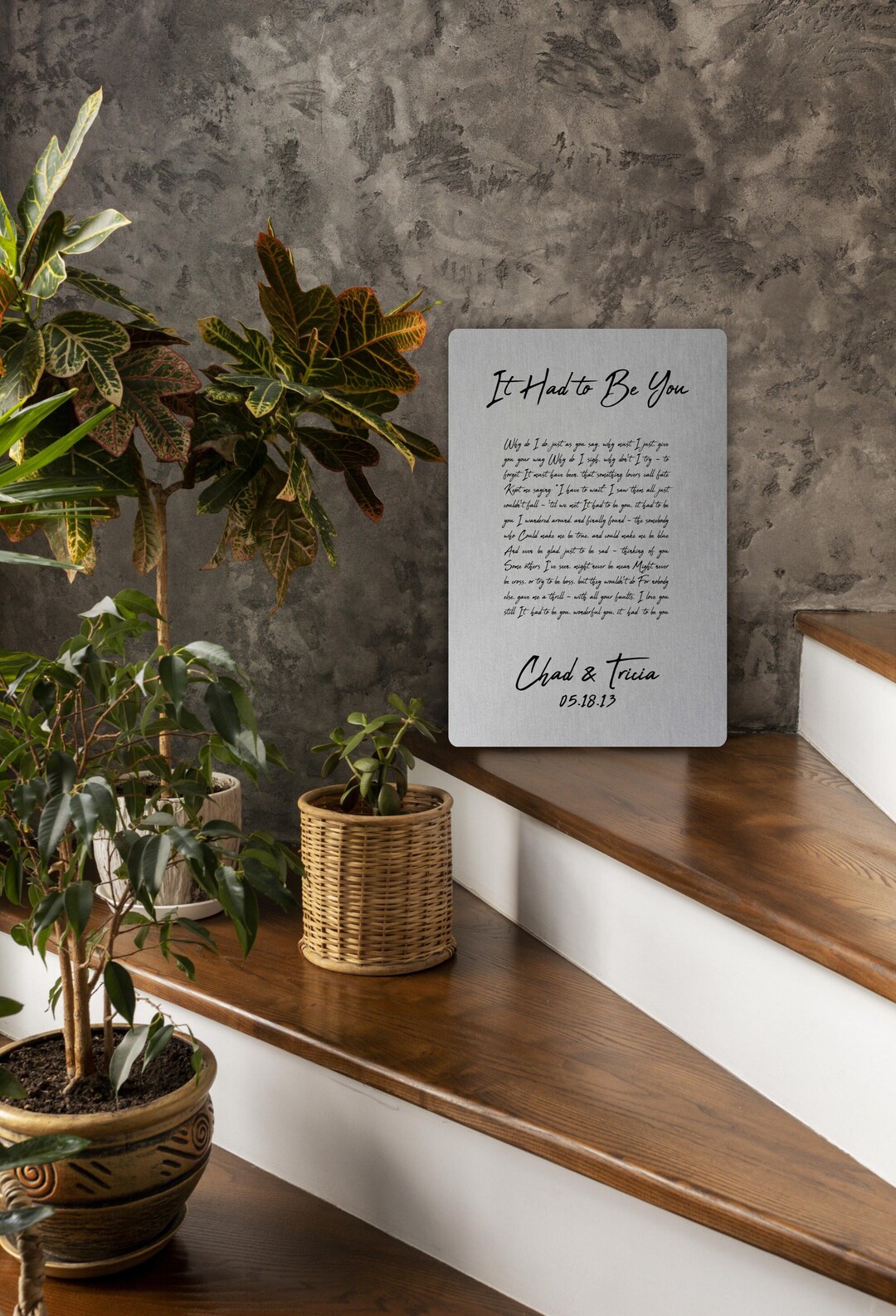 Wedding Song Print, Custom Song Lyrics, 10th Anniversary Tin, Aluminum