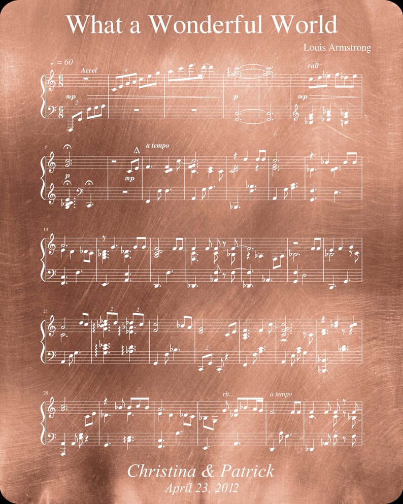 Sheet Music Anniversary Gift 7th Year of Marriage Gift for Etsy