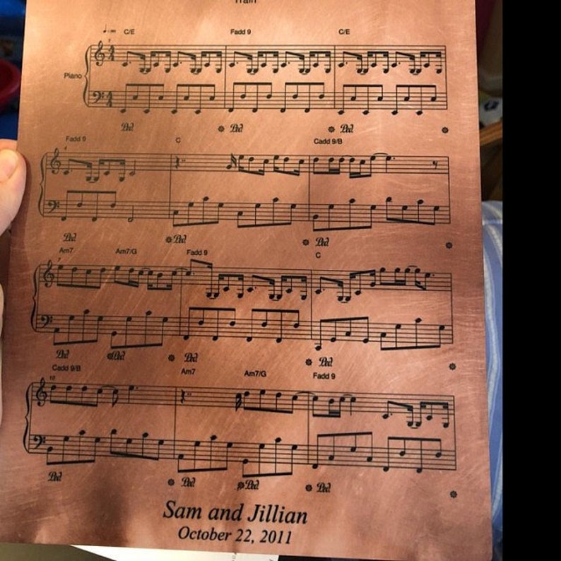 Sheet Music Anniversary Gift 7th Year of Marriage Gift for Etsy