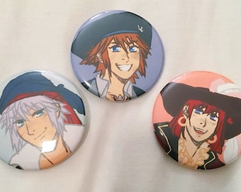 Kingdom Hearts Pirate 2.25" Pins