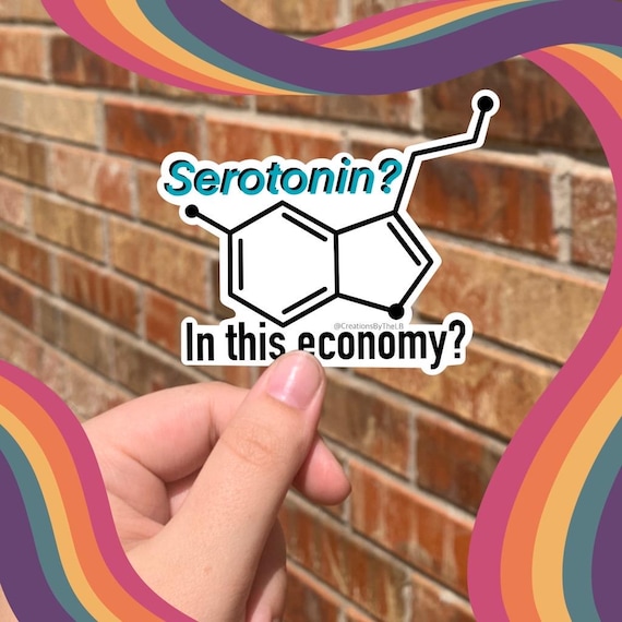 Serotonin Molecule Sticker: Mental Health Humor Gift