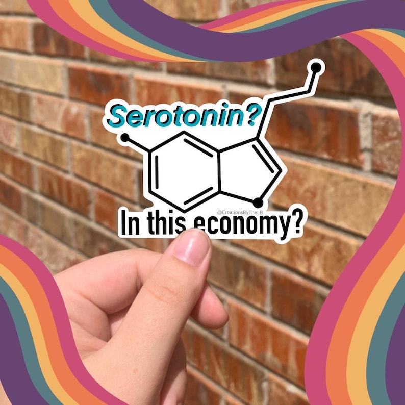 Serotonin Molecule Sticker: Mental Health Humor Gift Bild 1