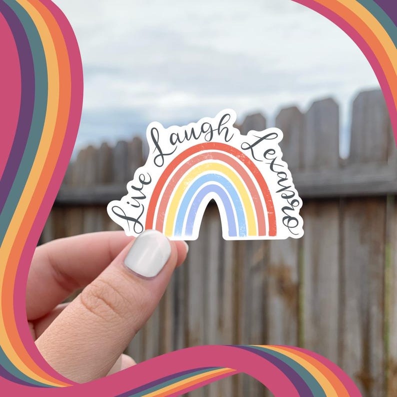Live Laugh Lexapro Rainbow Sticker: Mental Health Humor Decal image 2
