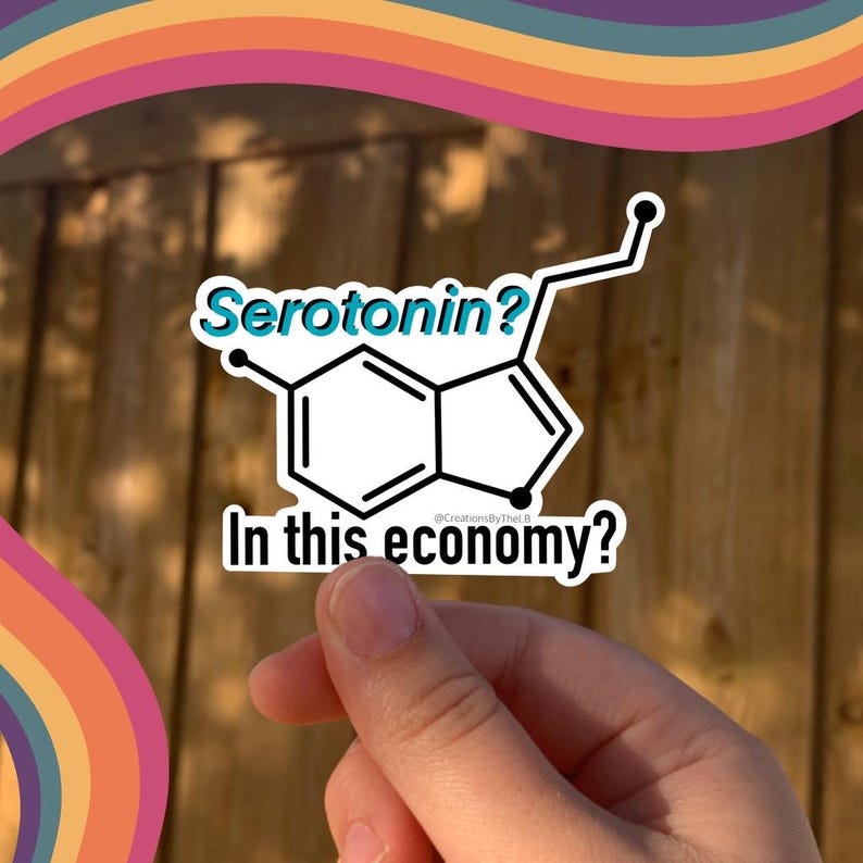 Serotonin Molecule Sticker: Mental Health Humor Gift Bild 5