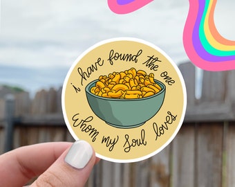 macaroni and cheese - food sticker | whom my soul loves | diet culture dropout | cheese lover gift