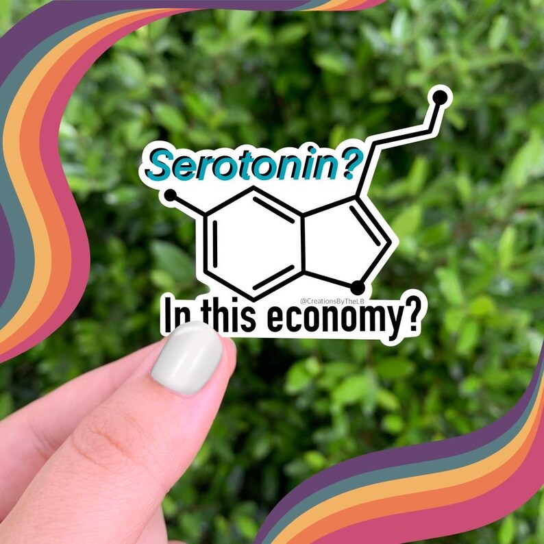 Serotonin Molecule Sticker: Mental Health Humor Gift Bild 6